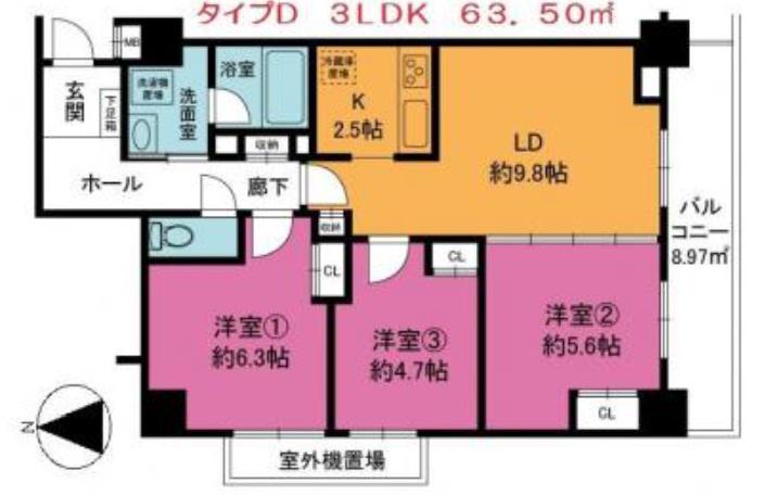 プレステージ欅壱番館(3LDK/3階)の間取り写真