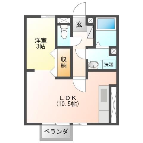 セジュールSE秀(1LDK/2階)の間取り写真