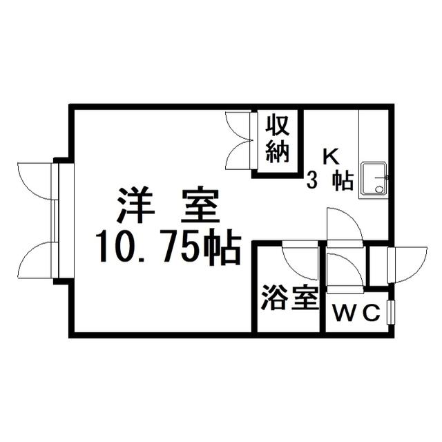 シャルムSOI6(1K/2階)の間取り写真