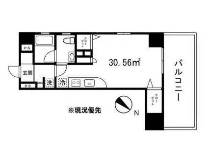 プレールドゥーク横浜サウス メゾンロワール(ワンルーム/3階)の間取り写真