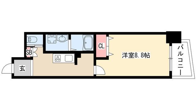 N APARTMENT(1K/4階)の間取り写真