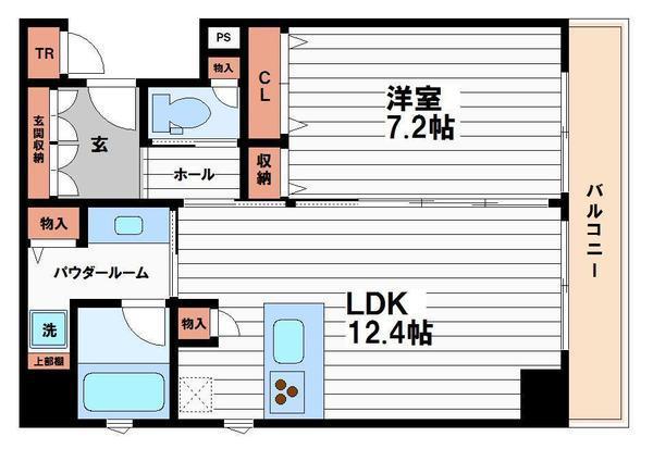 アーバネックス淀屋橋(1LDK/11階)の間取り写真
