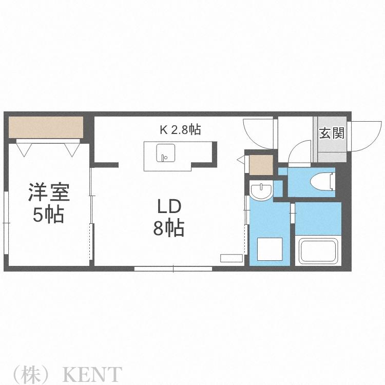 ブランシャール円山医大前(1LDK/3階)の間取り写真