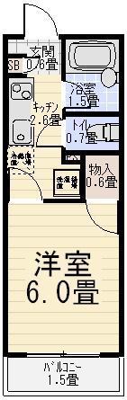 コーポ恵門(1K/3階)の間取り写真