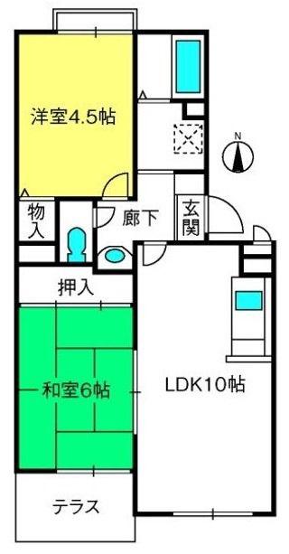 ピュアコート参番館(2LDK/3階)の間取り写真