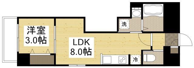 月光加賀(1LDK/7階)の間取り写真