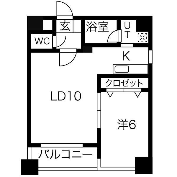 ドエル南円山(1LDK/4階)の間取り写真