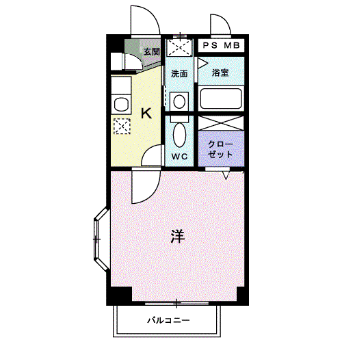 ビバ-チェ(1K/2階)の間取り写真