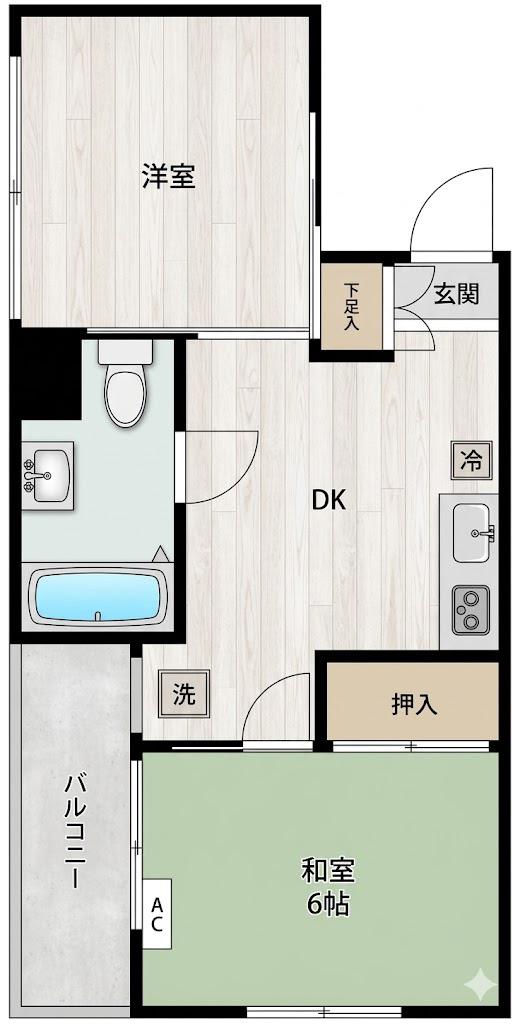 ZION COURT 平和島(2DK/3階)の間取り写真