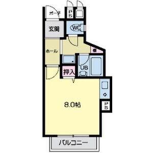 ドーム高峯(ワンルーム/3階)の間取り写真