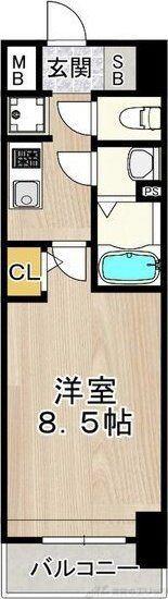 PHOENIX新大阪(1K/10階)の間取り写真