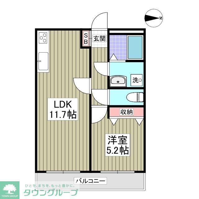 第六竹石マンション(1K/1階)の間取り写真