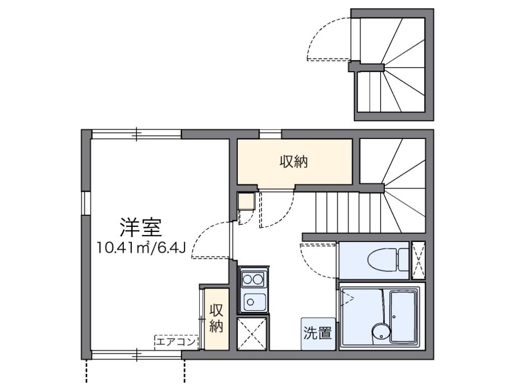レオネクストHORIII(1K/2階)の間取り写真