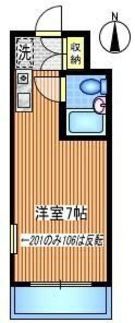 ハイツセラン(ワンルーム/1階)の間取り写真
