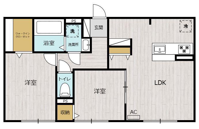 D-ROOM藤崎(2LDK/3階)の間取り写真