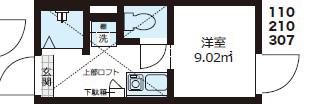 QUQURI北新宿(ワンルーム/2階)の間取り写真