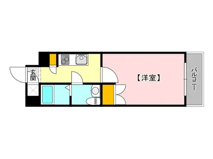 オリエントビル NO.77(1K/15階)の間取り写真