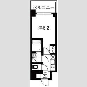 エスリードレジデンスザ・グラン大阪福島クラス(1K/10階)の間取り写真