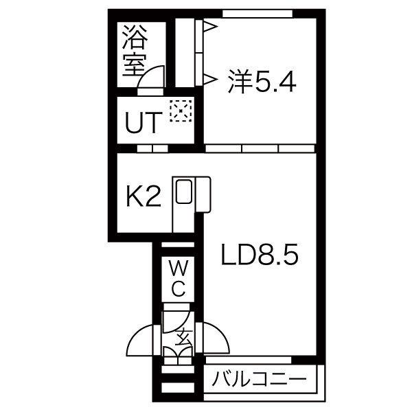 サンモール21(1LDK/3階)の間取り写真