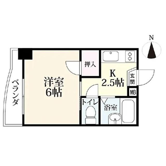 マンションタツタ(1K/4階)の間取り写真