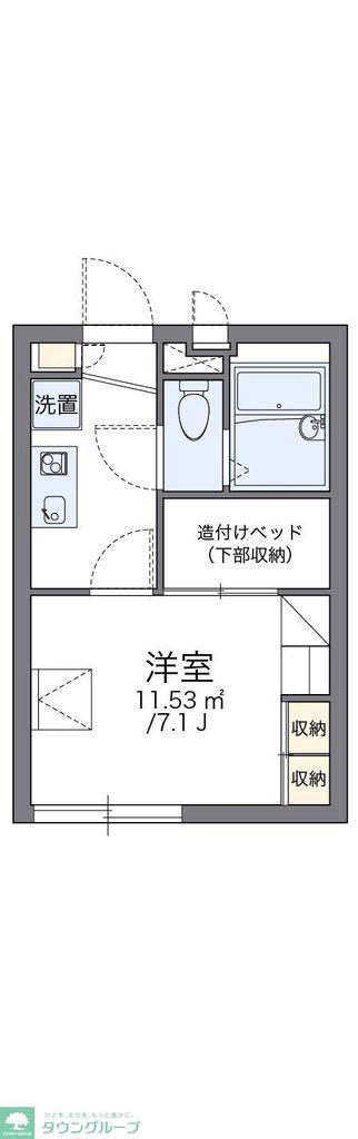 レオパレスカトレアII(1K/1階)の間取り写真