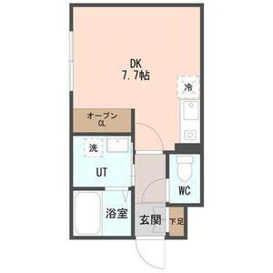 COFFRET西町北(ワンルーム/4階)の間取り写真