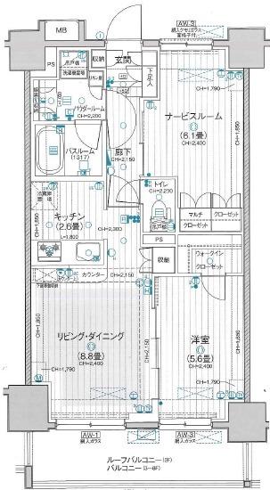 パレステージ曳舟II(2LDK/2階)の間取り写真