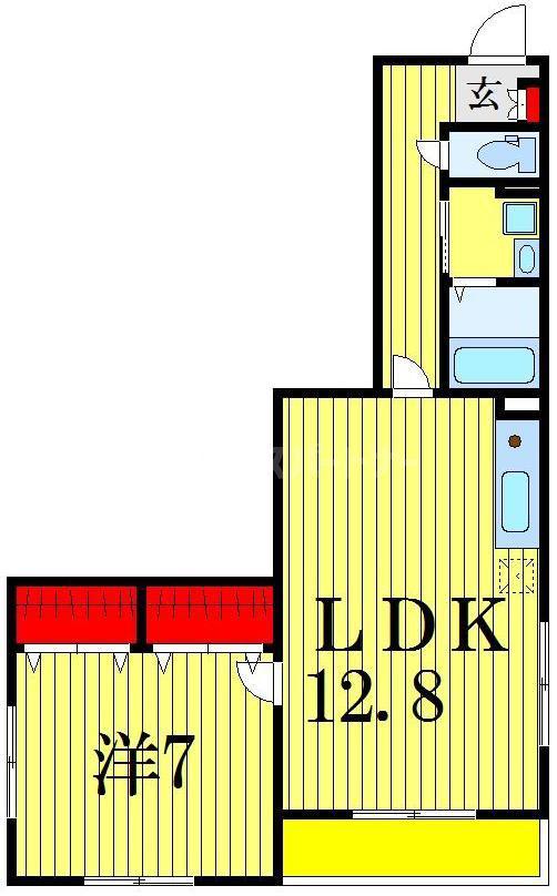 メゾンヤード(1LDK/3階)の間取り写真