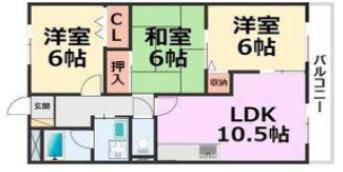 フローリーハイツII(3LDK/2階)の間取り写真