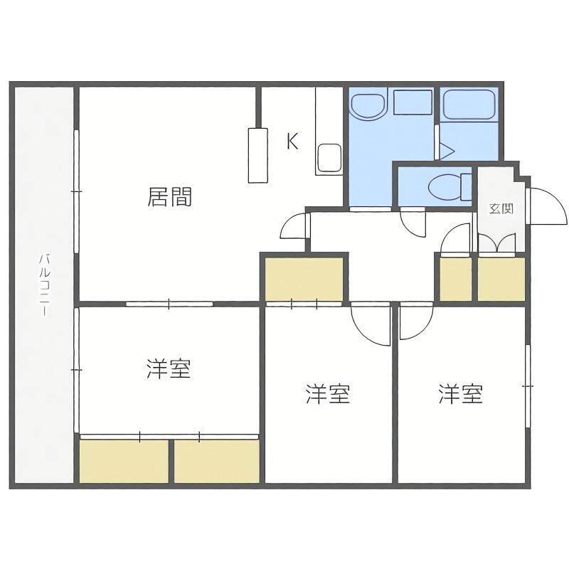 メゾン伏見(3LDK/2階)の間取り写真
