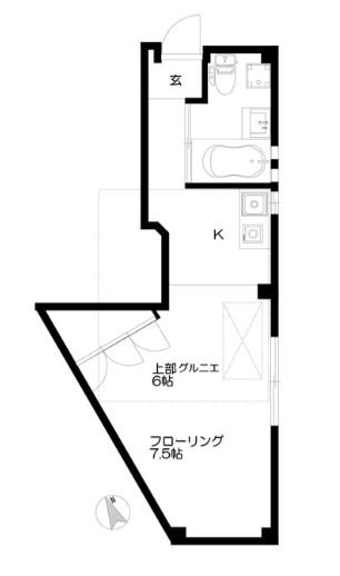 シェアパルト池袋(ワンルーム/4階)の間取り写真