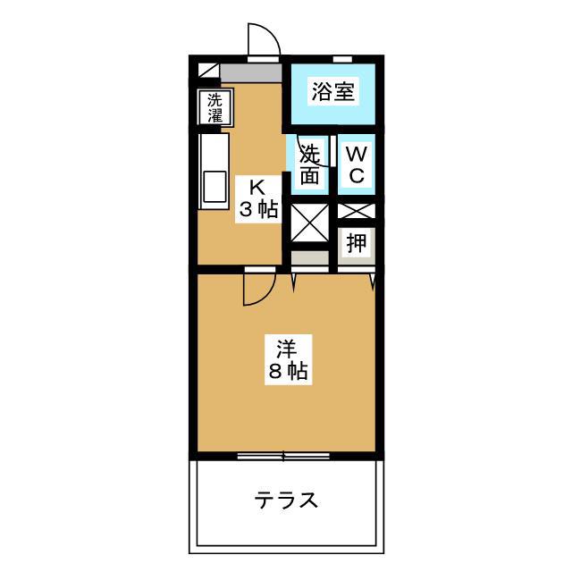 エスポワール真弓(1K/1階)の間取り写真
