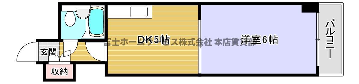 サニーコート粉浜(1DK/3階)の間取り写真