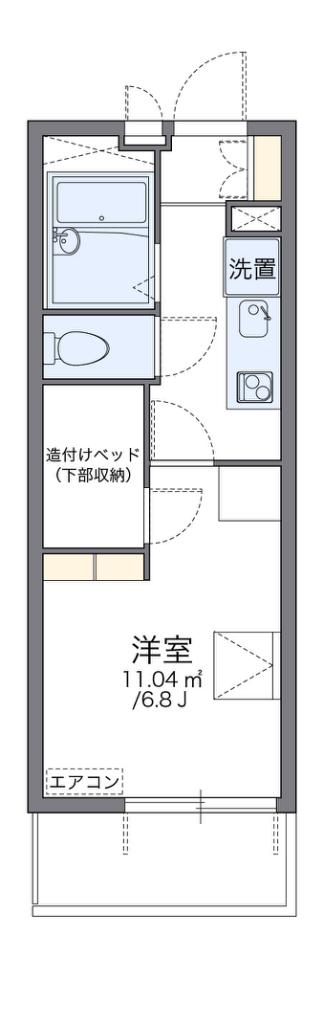 レオパレスアプロス(1K/1階)の間取り写真