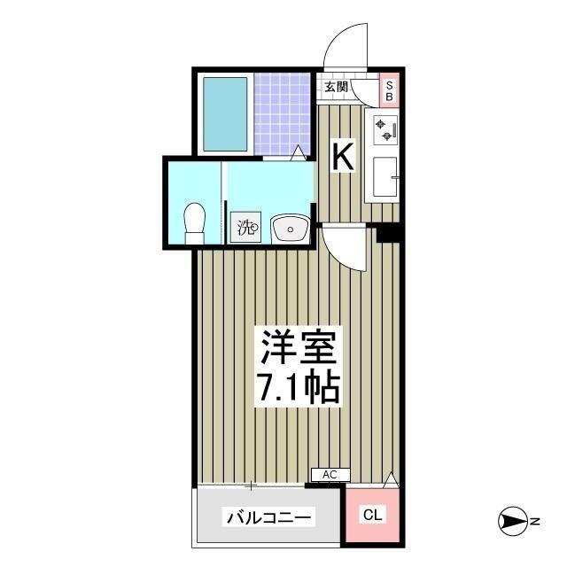 シャトレ新江古田(1K/2階)の間取り写真