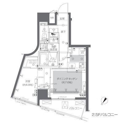 ZOOM渋谷神山町 ズーム渋谷神山町(1DK/4階)の間取り写真