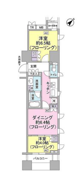 ブリリア銀座ID(2LDK/10階)の間取り写真