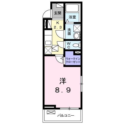 ハラストーイ駒草(1K/1階)の間取り写真