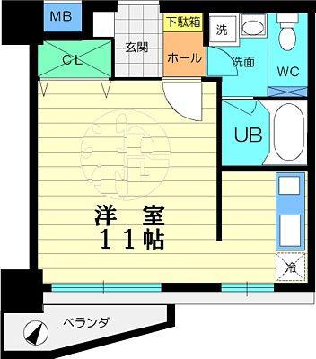 アーバントップビル(1K/3階)の間取り写真