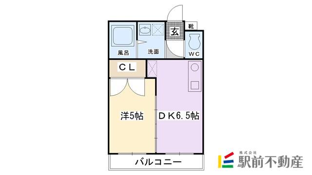 コーポ廣重(1DK/2階)の間取り写真