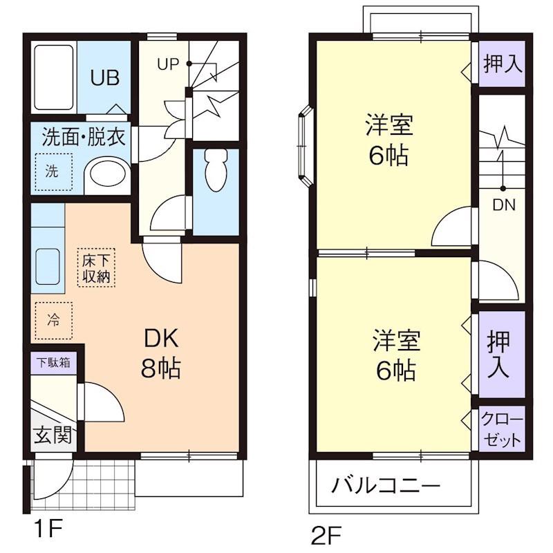 LIGHT HILLS III(2LDK/1階)の間取り写真