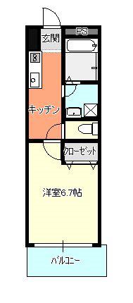 HARU SONARE(1K/2階)の間取り写真