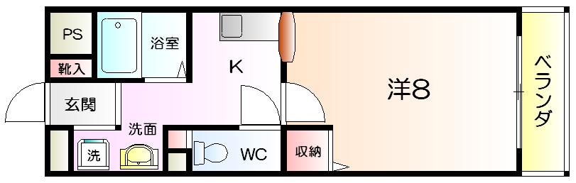ヨーク北条(1K/5階)の間取り写真