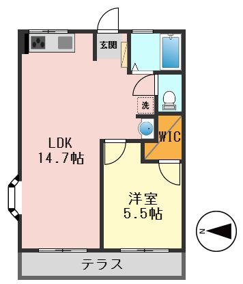 シティハイムベーター(1LDK/1階)の間取り写真