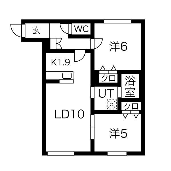ラグジースペースN33(2LDK/4階)の間取り写真