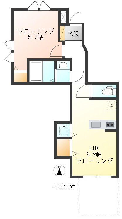 マルアデュデュ(1LDK/1階)の間取り写真