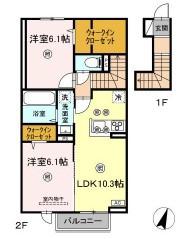 アン ソレイユ(2LDK/2階)の間取り写真
