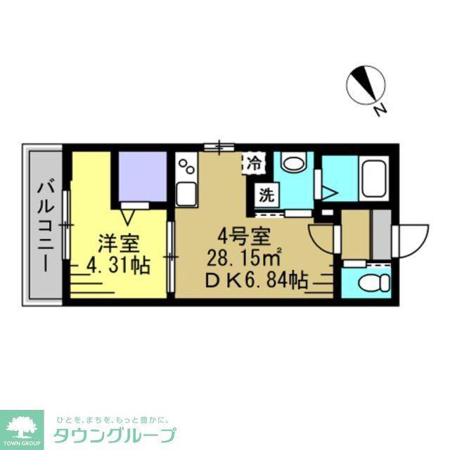 AJOUR新松戸02(1DK/1階)の間取り写真