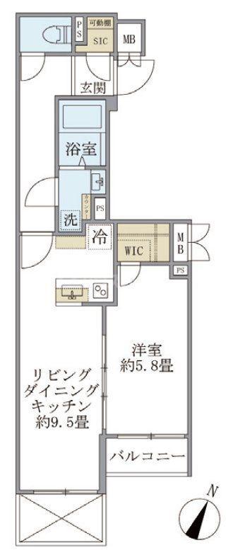 ビューテラス茗荷谷(1LDK/4階)の間取り写真