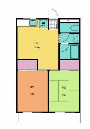 リライズ元郷(2LDK/3階)の間取り写真